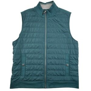 UNTUCKit Rebullo Vest Mens Large Teal Green Blue Quilted Full Zip Lightweight